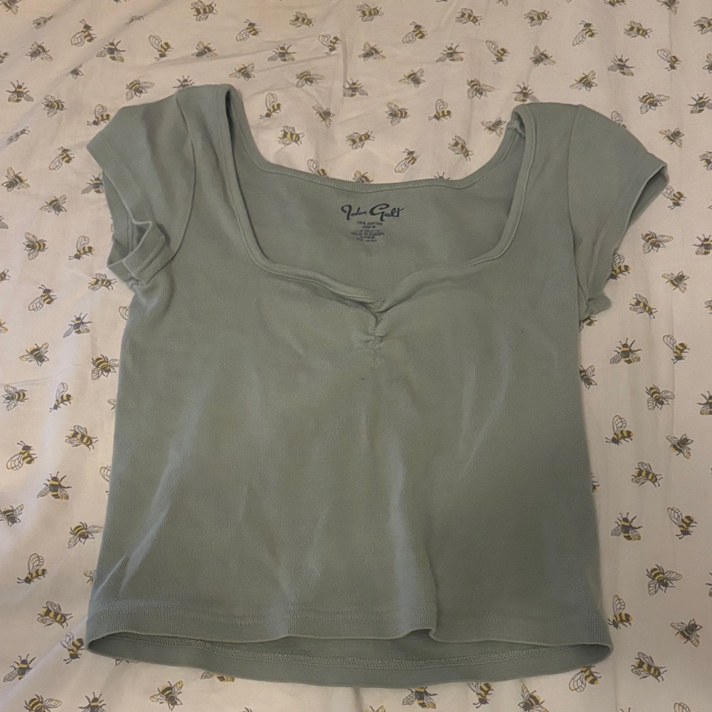 Brandy Melville Light Green Short Sleeve Top